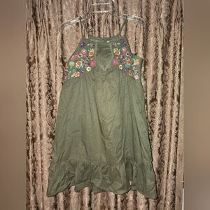 Childrens place Girl's Summer Sundress Spaghetti Strap Olive Green